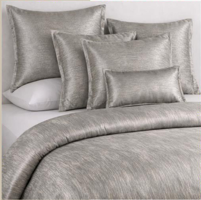 Silver jacquard bedding set